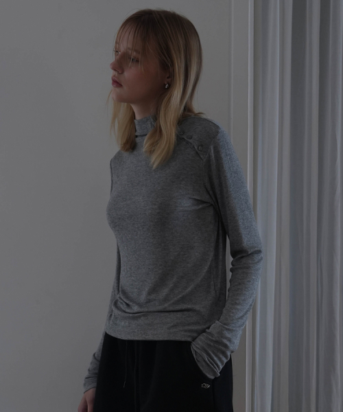 Half-Neck Button Long sleeve [серый]