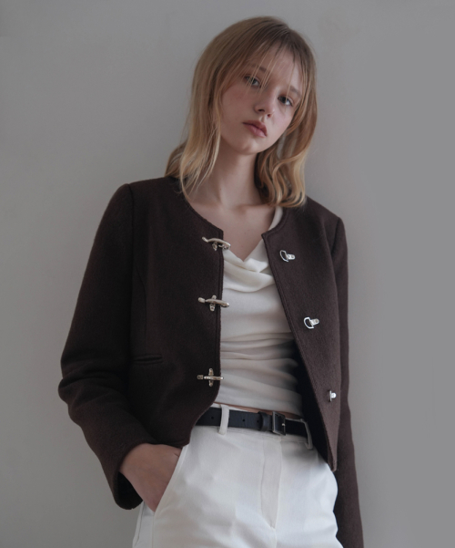 Buckle Pointed Tweed куртка [коричневый]