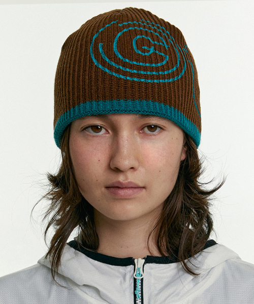 Immaze Printed Beanie Brown