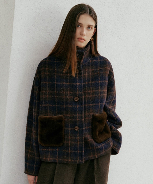 Полупальто FW Bailey Alpaca в клетку