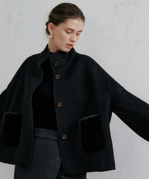 Полупальто FW Bailey из альпаки Black