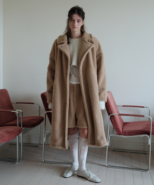 BELTED SHEARLING COAT_CAMEL
