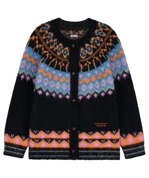 Скандинавский вязаный кардиган (Black)