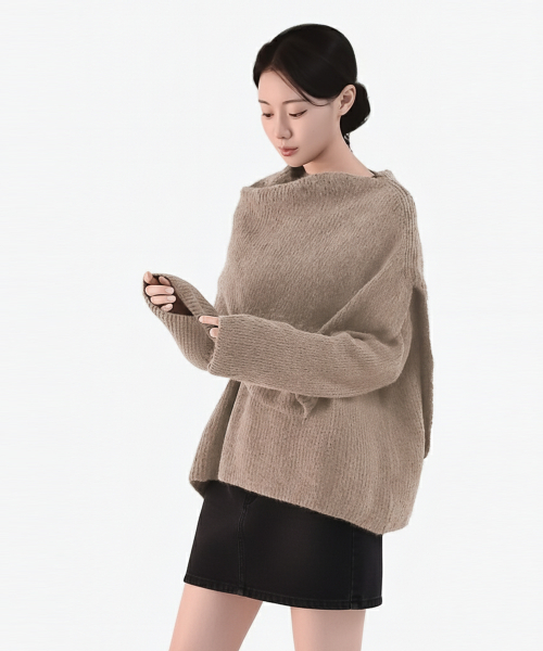 Свободная футболка с кейп-слоем Seri 2pcs комплект, Dark Beige