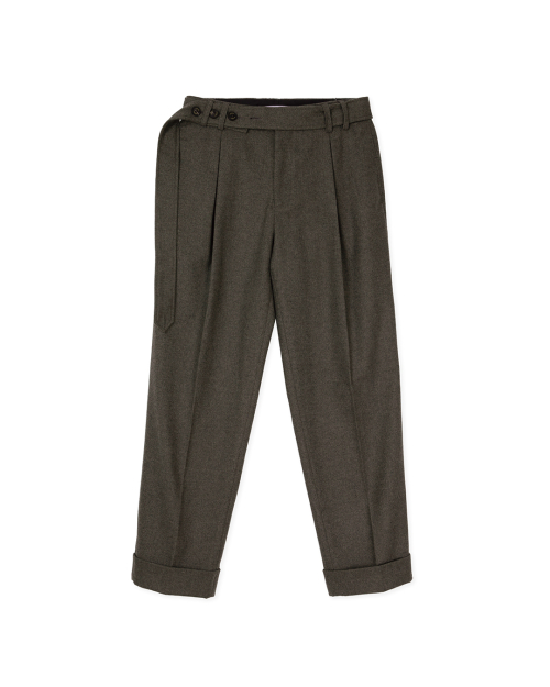 Брюки в елочку с ремнем и отворотами Taupe Grey