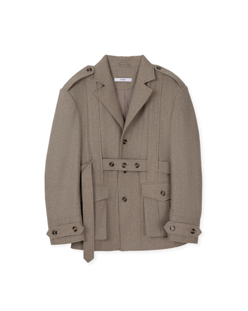 Твидовый жакет Norfolk в елочку Taupe Beige