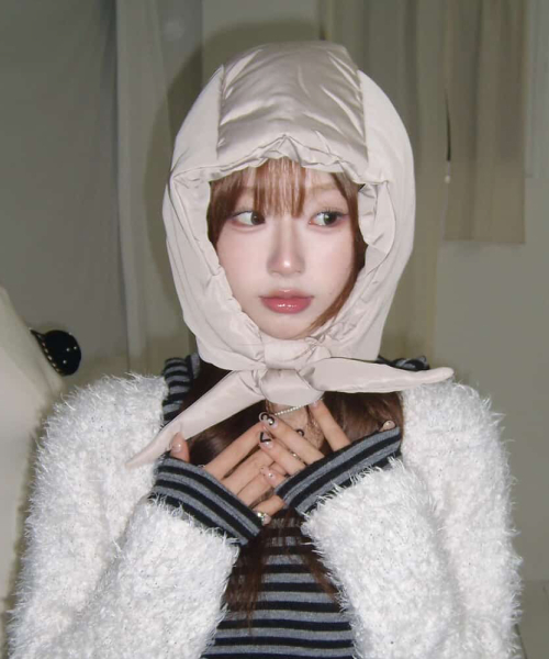 Puffer Earflap Balaclava Light Beige