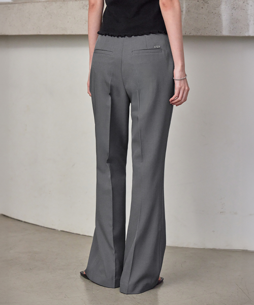 SIGNATURE ESSENTAIL BOOTCUT SLACKS, CHARCOAL