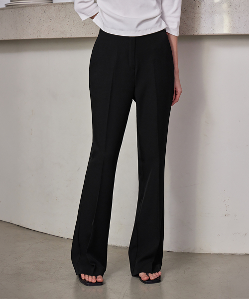 SIGNATURE ESSENTAIL BOOTCUT SLACKS, BLACK