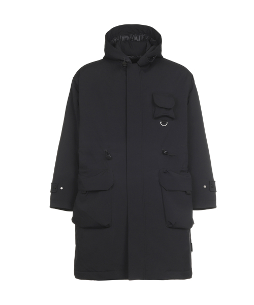 Multi Pocket Hoodie Coat (BLACK)
