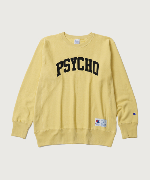 챔피온 X 언더커버 리버스위브 PSYCHO 스웨트셔츠 Cream Yellow
