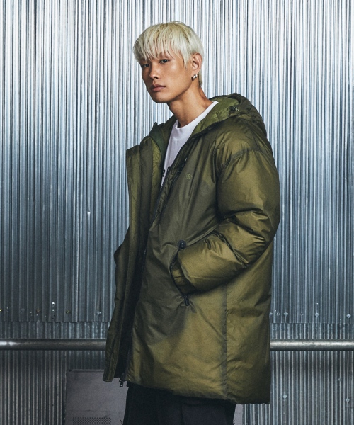 MULTI-ZIPUP DUCK DOWN LONG PADDED JACKET - KHAKI