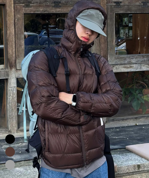 [Утиный пух 90:10] Стеганый пуховик (GREY/BLACK/BROWN)
