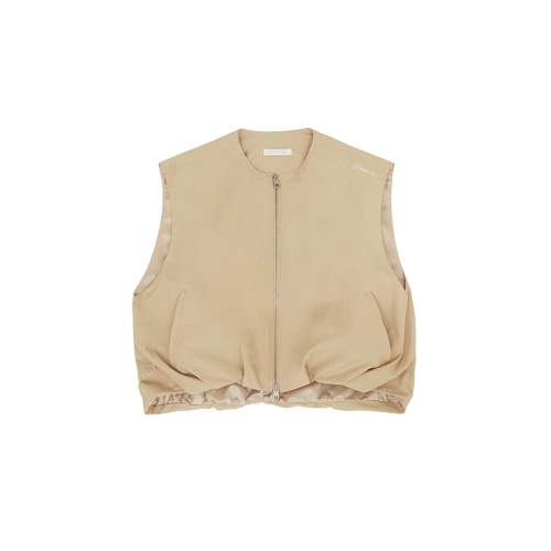 Puffed Hem Vest (milk tea beige)