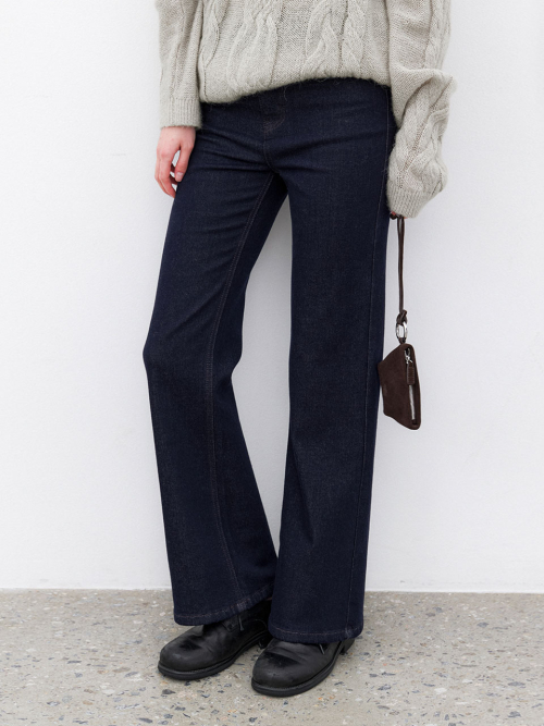 (PT-5733)CITY BOOTCUT WARM DENIM PANTS