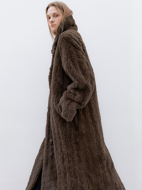 (CT-1474)FLUFFY FUR MAXI COAT