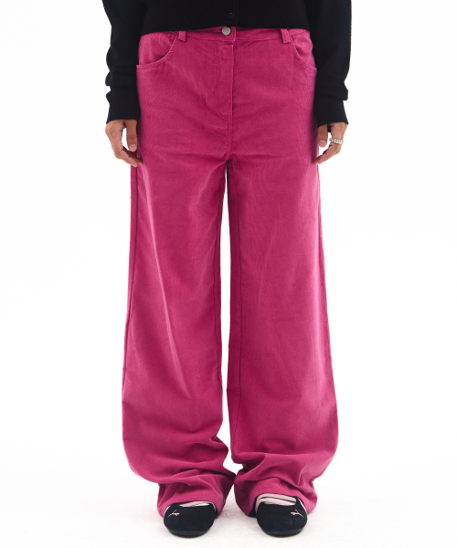 CORDUROY EASY PANTS PINK