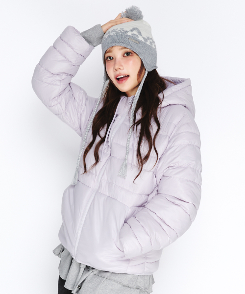 LIGHT WEIGHT HOODED PADDING LAVENDER