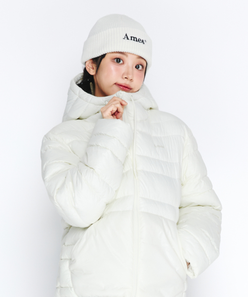 LIGHT WEIGHT HOODED PADDING IVORY
