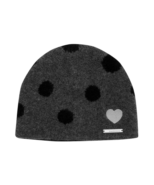 MOHAIR PATTERN BEANIE CHARCOAL