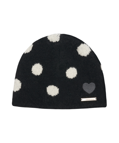 MOHAIR PATTERN BEANIE BLACK