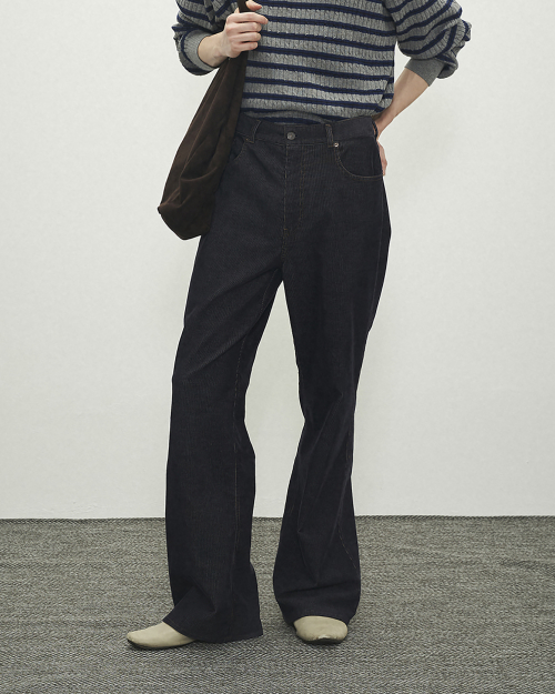 CORDUROY FLAERD PANTS INDIGO