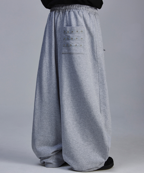 스켈리웩() 백 포켓 아일렛 스웨트 팬츠[그레이] 상품 이미지