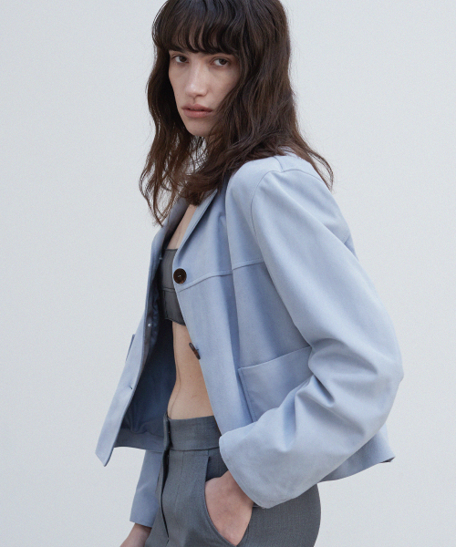 Suede Three Button JK_Alry Blue