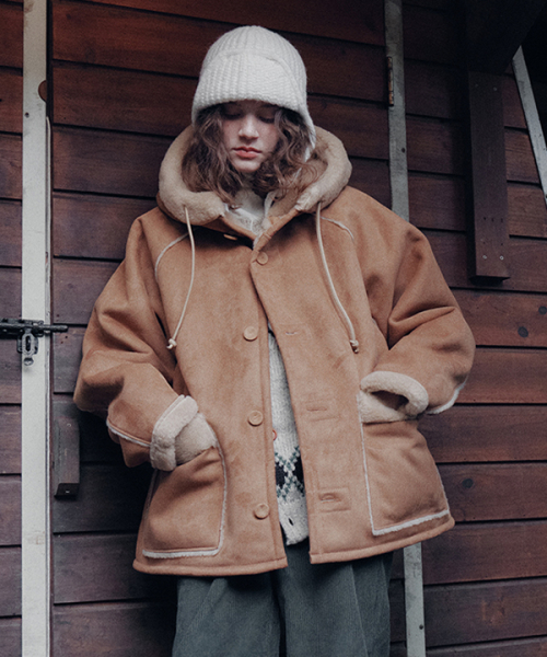 Unisex Synthetic Suede Hooded Mustang Jacket_EEWJK113_2color