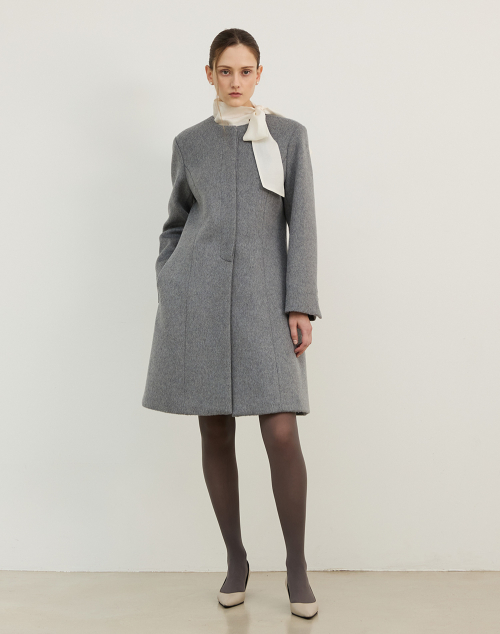 Полупальто WOOL FLARE HALF COAT GRAY