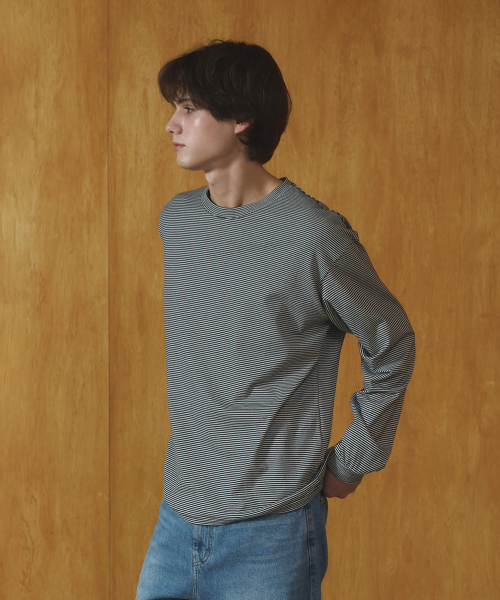 Stripe long sleeved T-shirt - Black