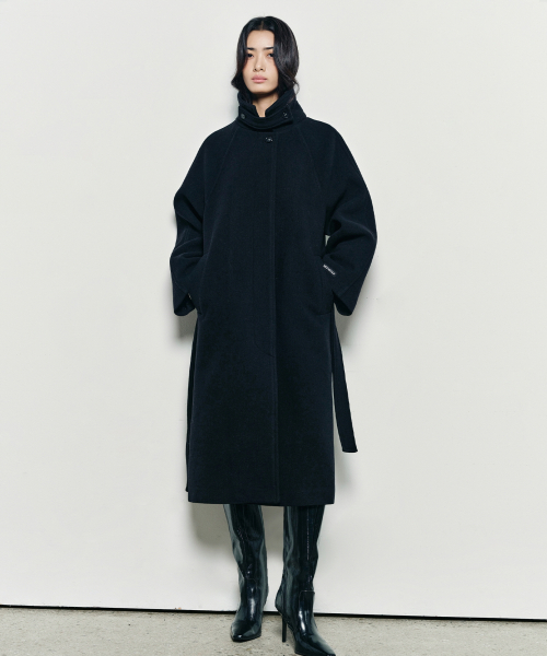WOOL RAGLAN BALMACAAN LONG COAT_BLACK