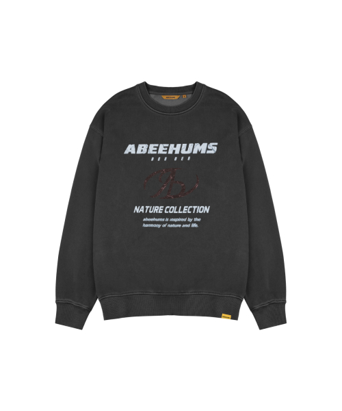 Свитшот пигментного крашения с символьным лого ABH357-118 Charcoal