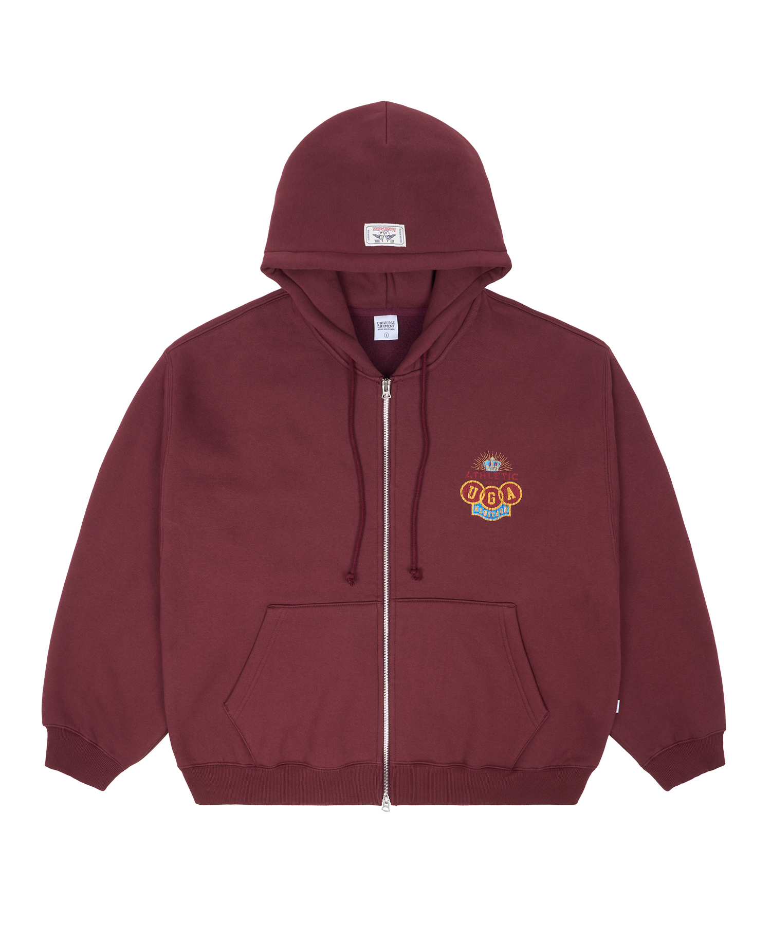 Худи на молнии с начесом Athletic Emblem_Burgundy