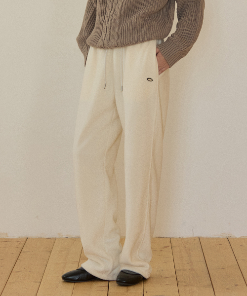 Флисовые брюки на кулиске Relaxed, Ivory