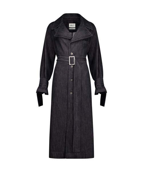 Джинсовое пальто оверсайз в цвете dark black
