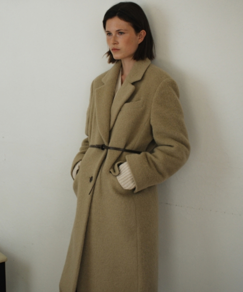 ALPACA HAIRY SINGLE COAT BUTTER BEIGE