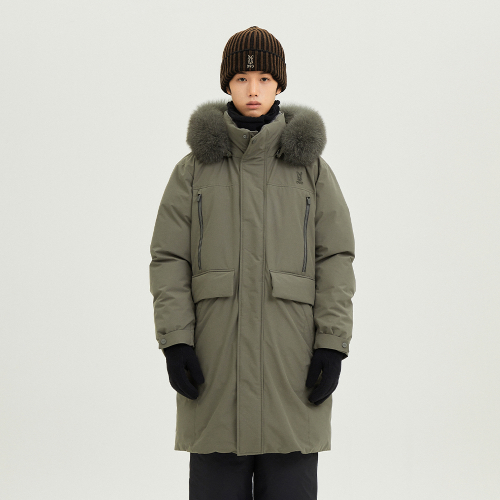 Длинный пуховик Decaheat Goose (DARK BEIGE)