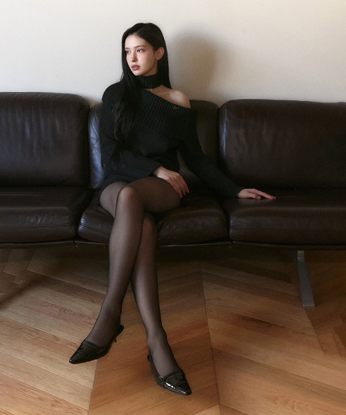 Трикотажный комплект с шарфом (Black)