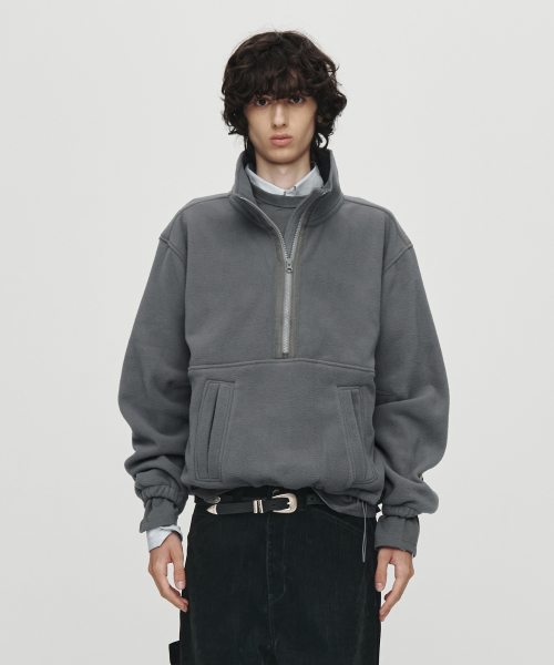 WILD FLEECE HALF ZIP-UP (DARK GREY)