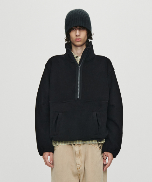 WILD FLEECE HALF ZIP-UP (BLACK)