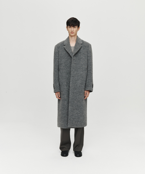 ALPACA LONG SINGLE COAT (CHARCOAL)