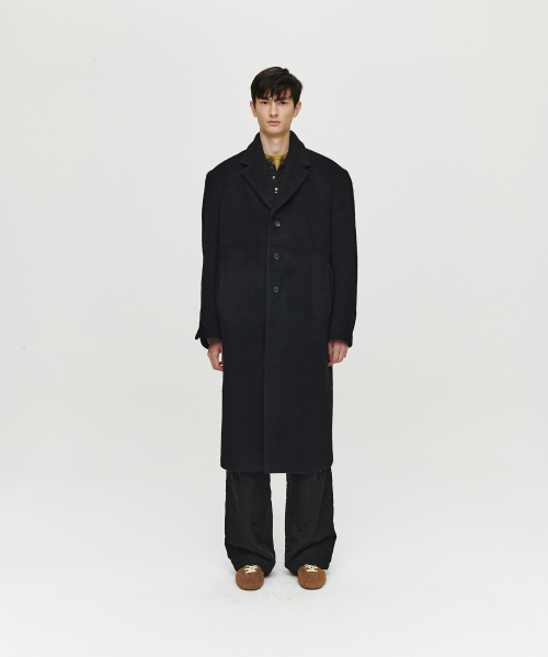 ALPACA LONG SINGLE COAT (BLACK)