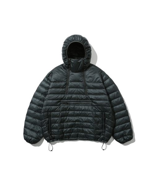 Duck Down Hooded Anorak Puffer - Dark Green