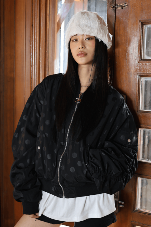 Куртка dot shirring ma-1(black) на флисе