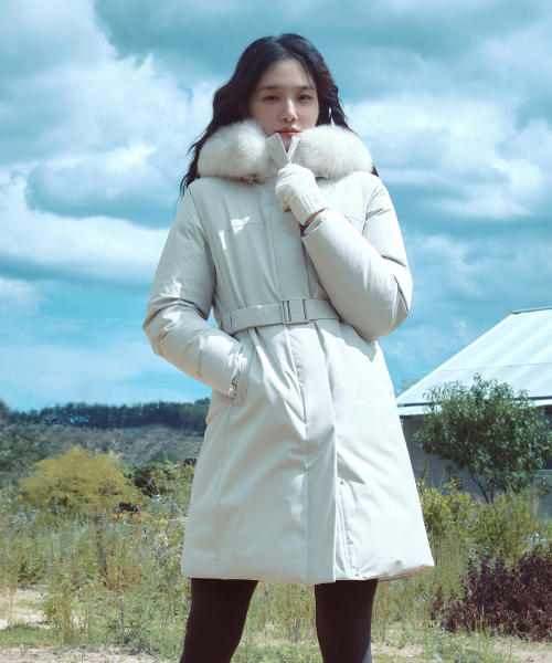 Женский длинный тяжёлый пуховик Drypeak Windstopper (S25WWPDJ05) Light Beige