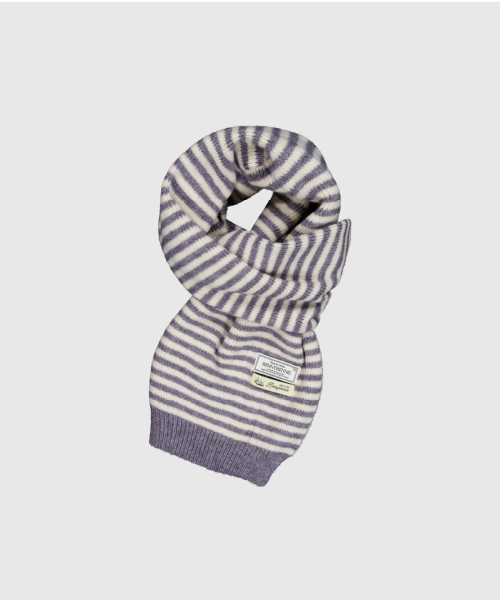 STRAW STRIPE MUFFLER - 스트로우 스프라이프 머플러[ GRAY / CREAM ]