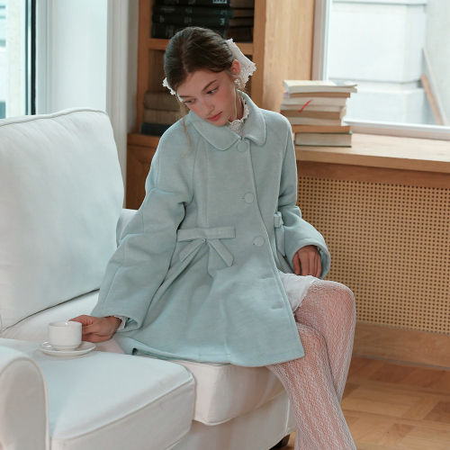 Cest_Ribbon balmacaan half coat