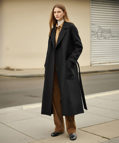 Пальто FW Lorena из 100% кашемира, Black