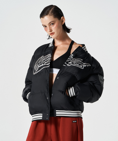 에이치덱스() 패디드 베이스볼 푸퍼 자켓 (Black) 상품 이미지